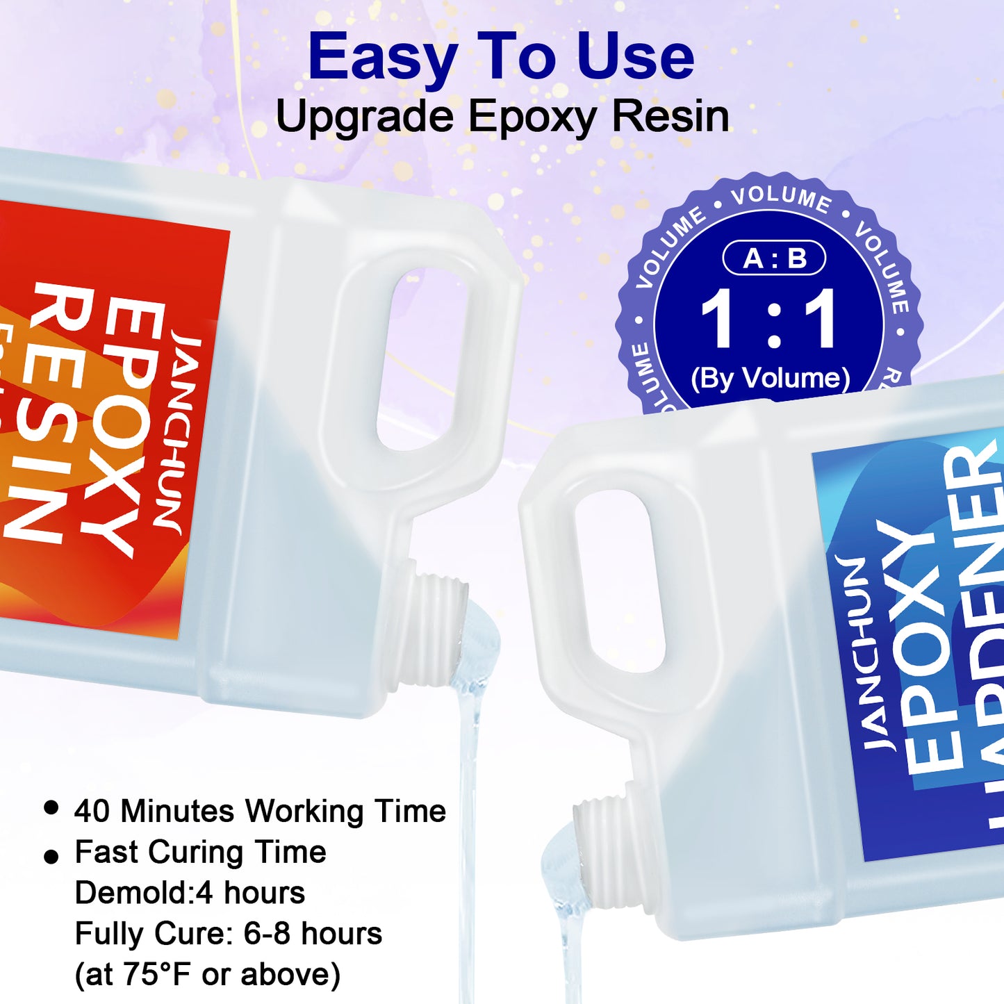 JANCHUN 2 Gallon Premium Clear Epoxy Resin Kit