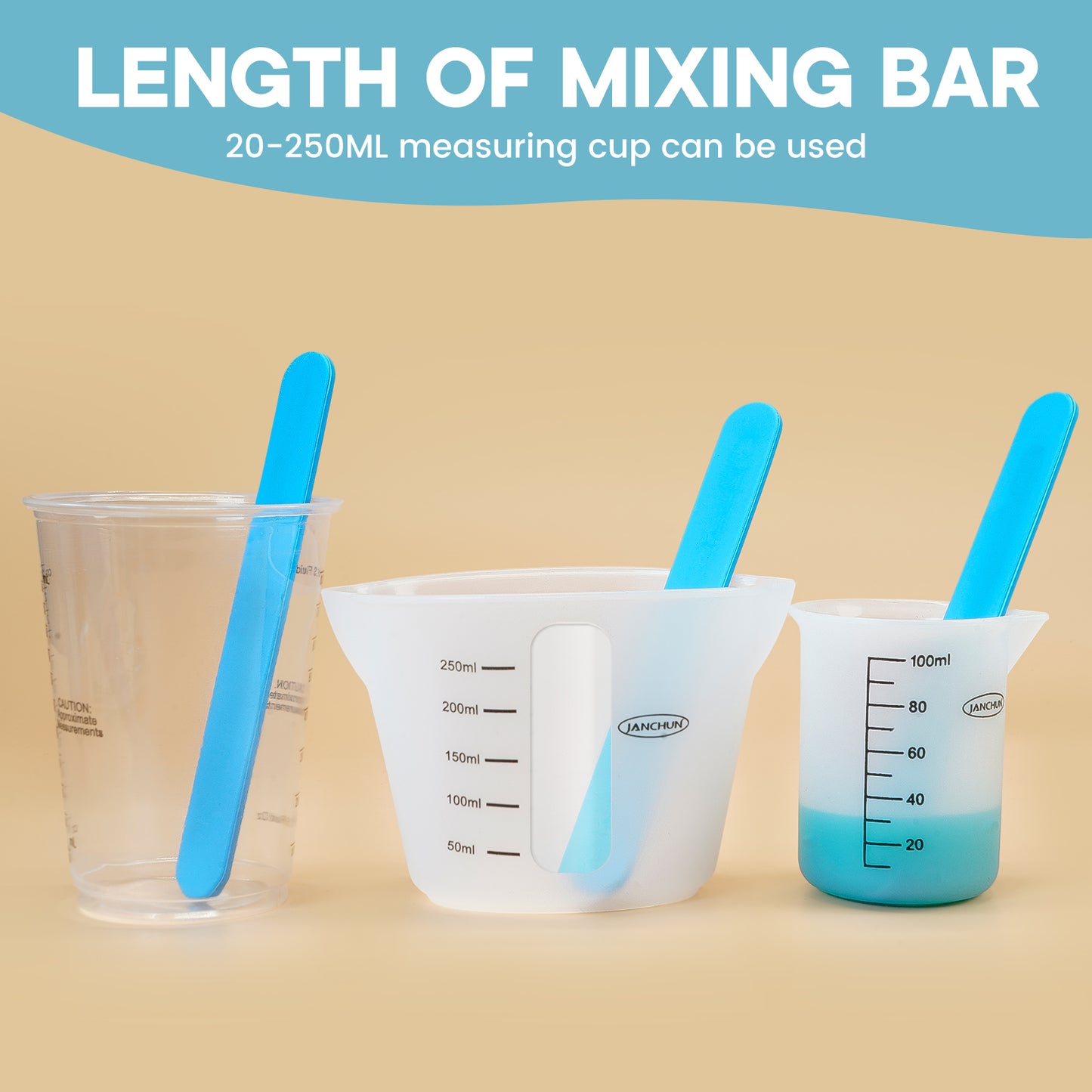 JANCHUN Silicone Measuring Cups for Epoxy Resin,