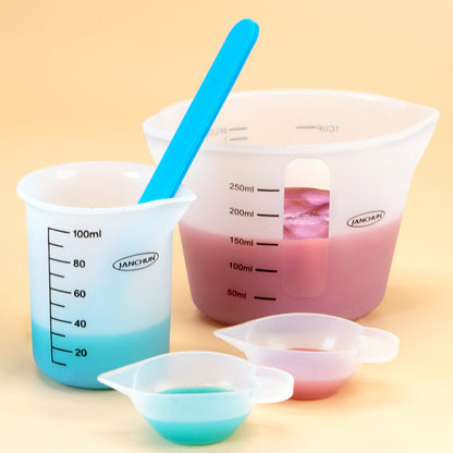 JANCHUN Silicone Measuring Cups for Epoxy Resin,