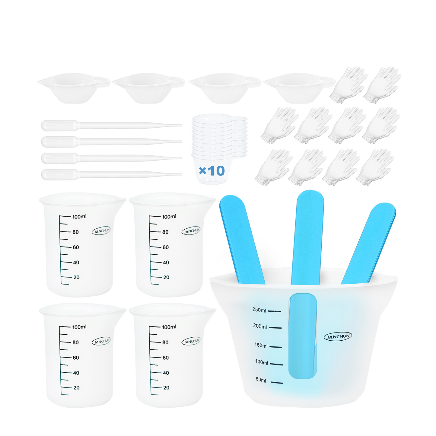 JANCHUN Silicone Measuring Cups for Epoxy Resin,