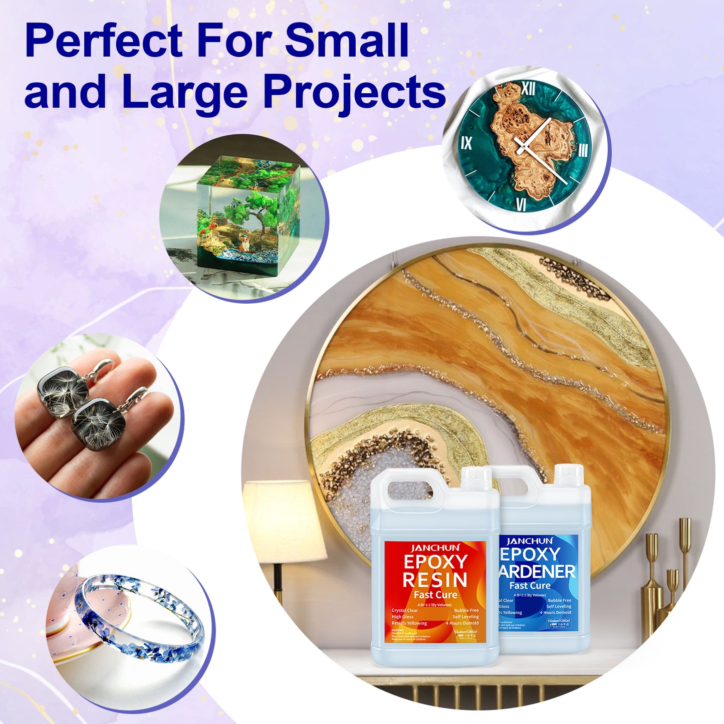 JANCHUN 2 Gallon Premium Clear Epoxy Resin Kit