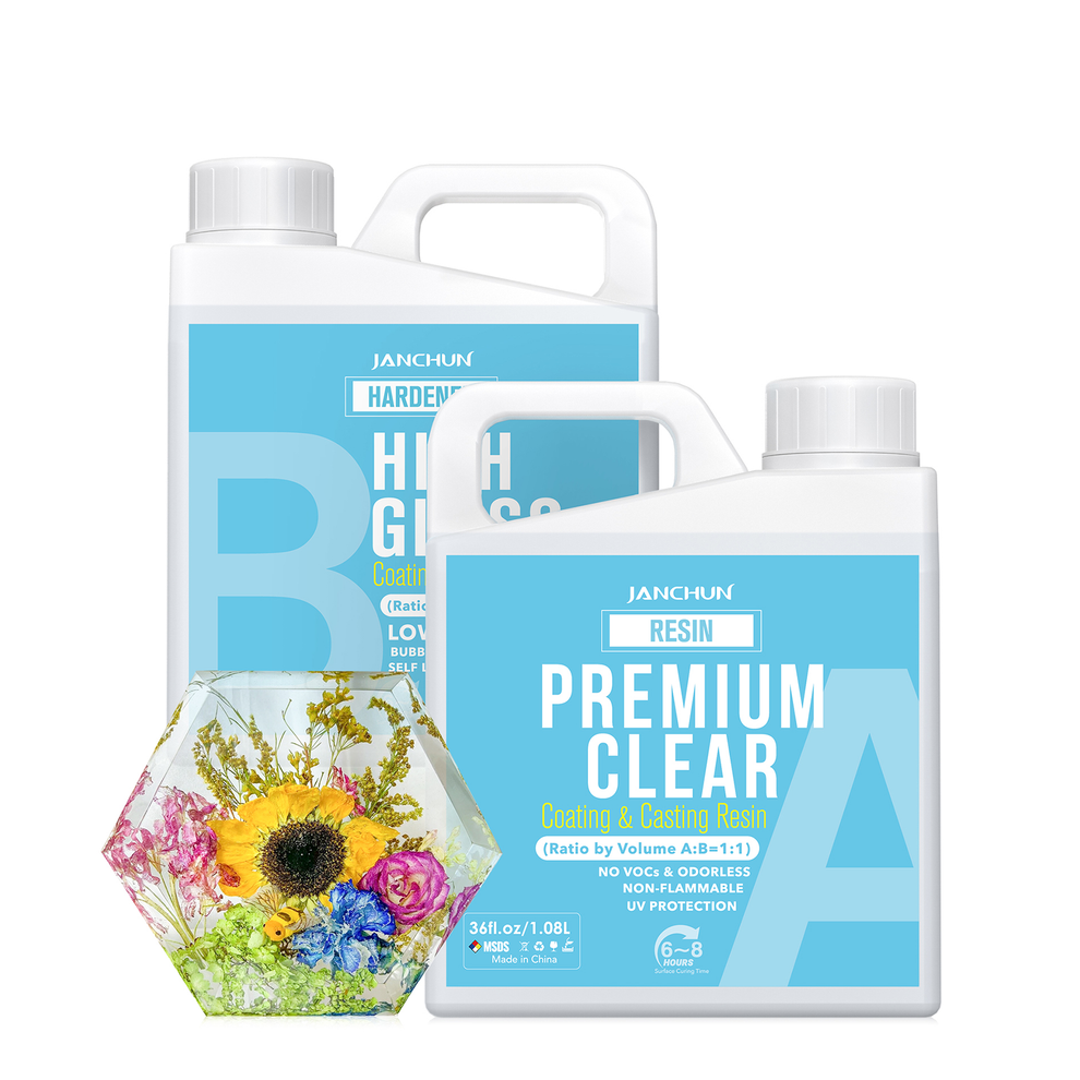 JANCHUN 72oz Premium Clear Epoxy Resin Kit HighGloss Casting and Coati