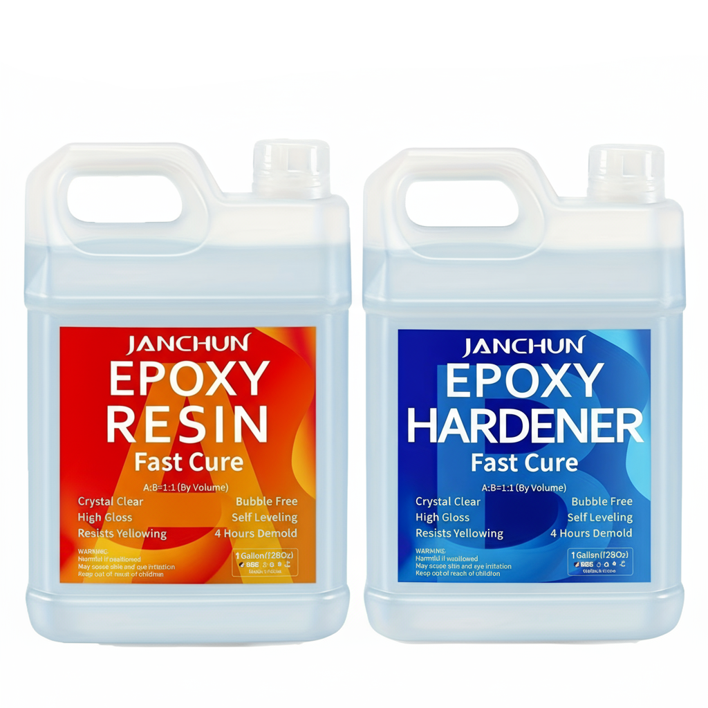 JANCHUN Epoxy Resin and Hardener Kit 2Gallon – Crystal Clear Resin Set for Art and Crafts  
