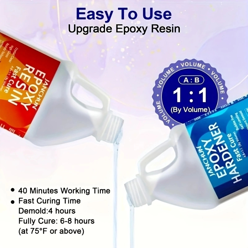 Easy to use epoxy resin kit with simple 1:1 mixing ratio instructions