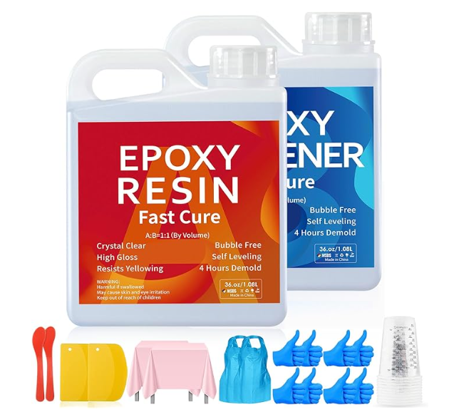 JANCHUN Epoxy Resin  72oz – Crystal Clear Resin Set for Art and Crafts