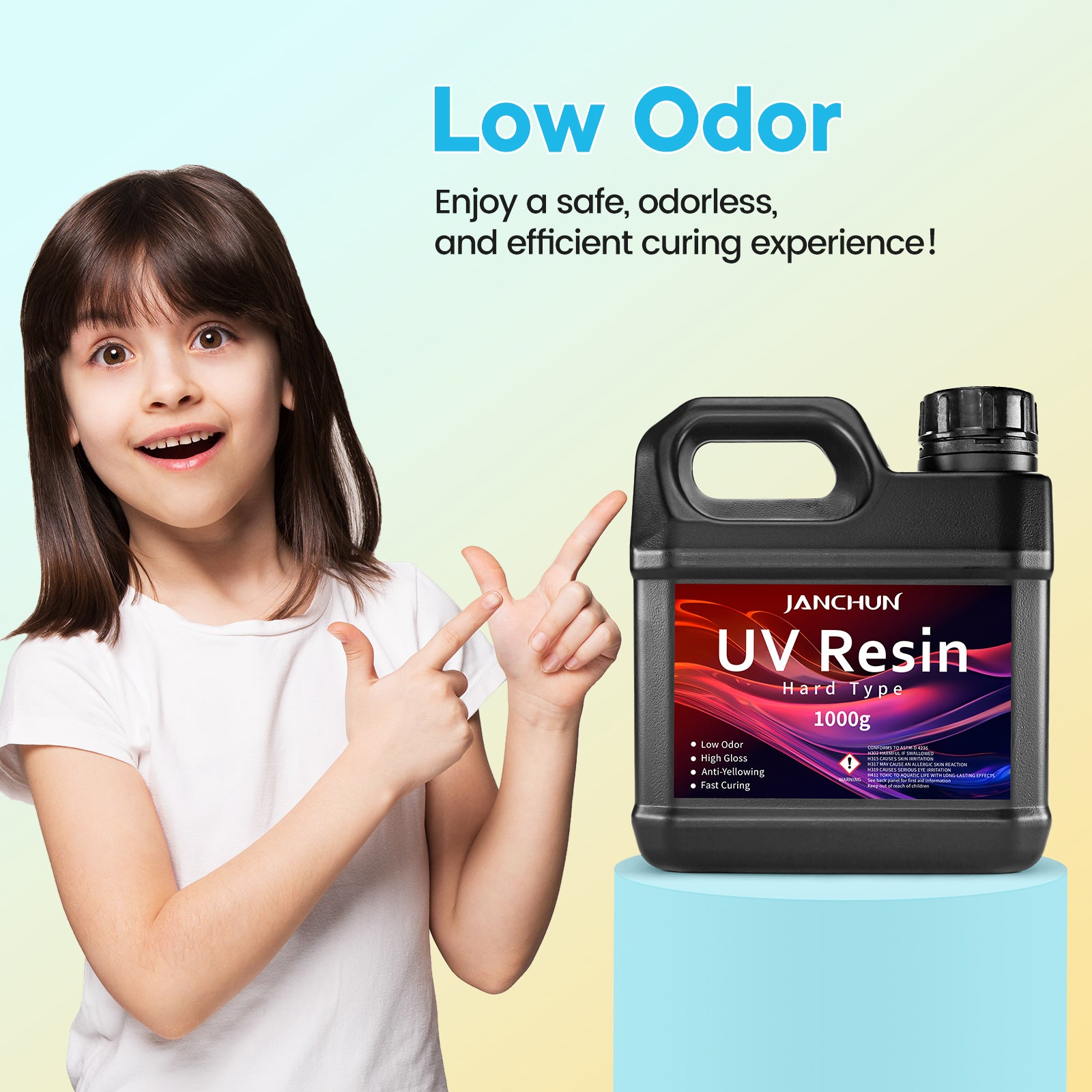 Low odor UV resin safe for home crafting and jewelry