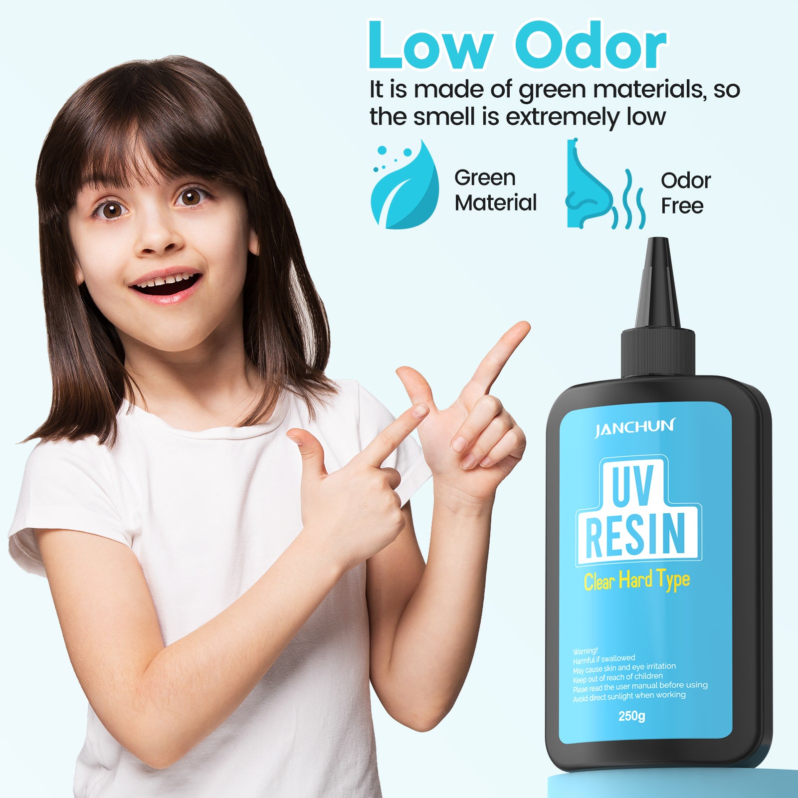 Low odor UV resin safe for home crafting and jewelry